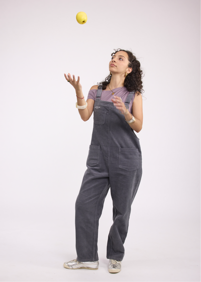 Salopette Femme Velours Côtelé Grise