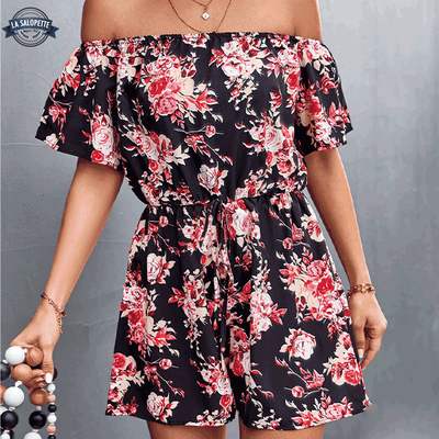 Combishort Fleuri Rose Femme