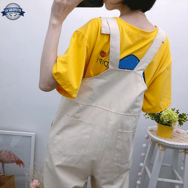 Salopette à Bretelle Vintage Beige