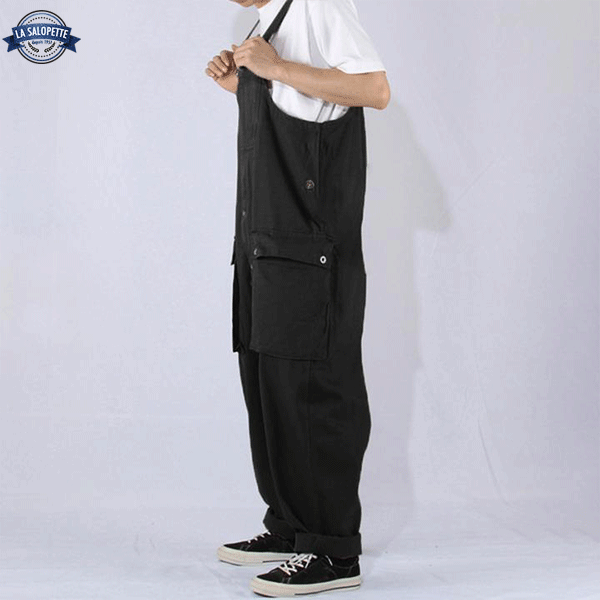 Peto de Trabajo<br> Pantalones de Hombre Negros