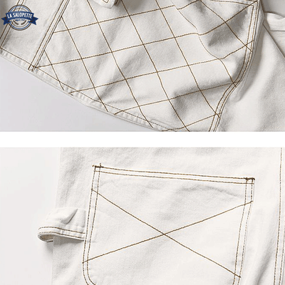 Salopette Denim Blanc Homme