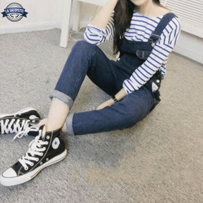 Salopette en Jean Bleu Nuit