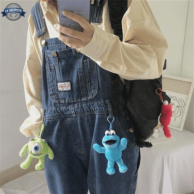 Salopette en Jean Denim Bleu