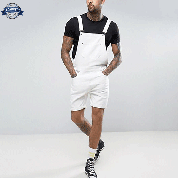 Salopette Short Blanche Homme