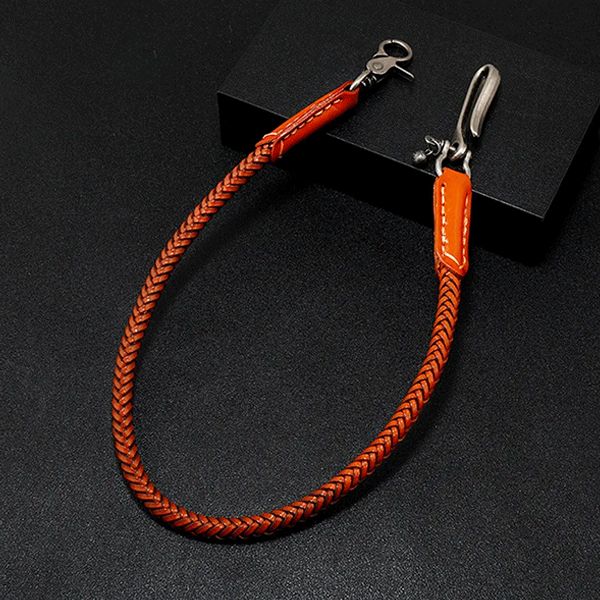 Cadena de cuero castaño