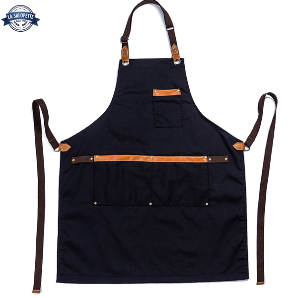 Delantal de cocina negro Dorian