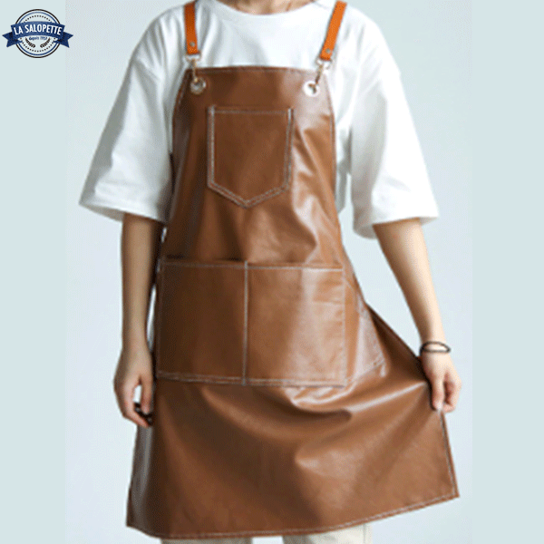 Delantal de Cocina de Cuero Marrón