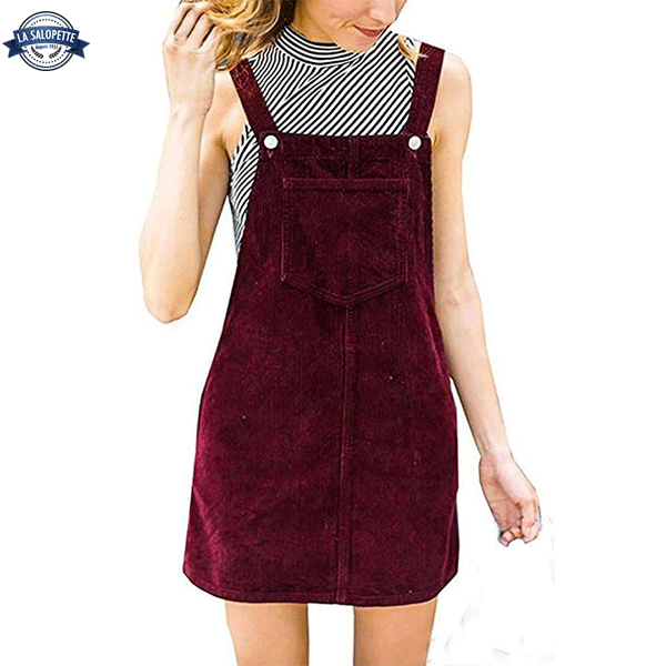 Vestido de Peto Carmín Terciopelo