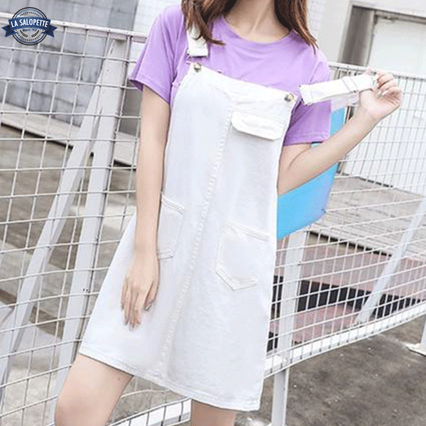 Vestido de Peto Jeans Blancos Tilos