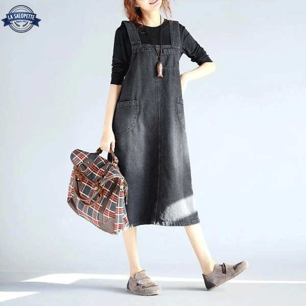 Vestido de Peto Vaqueros Urbanos Negros