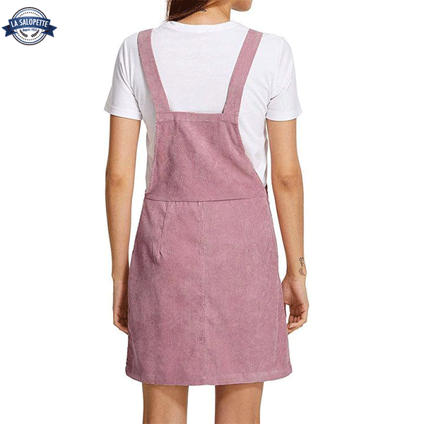 Vestido de Peto Terciopelo Rosa Caramelo
