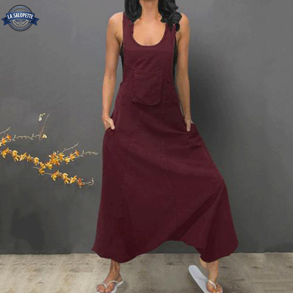 Vestido de Peto Amplio Borgoña