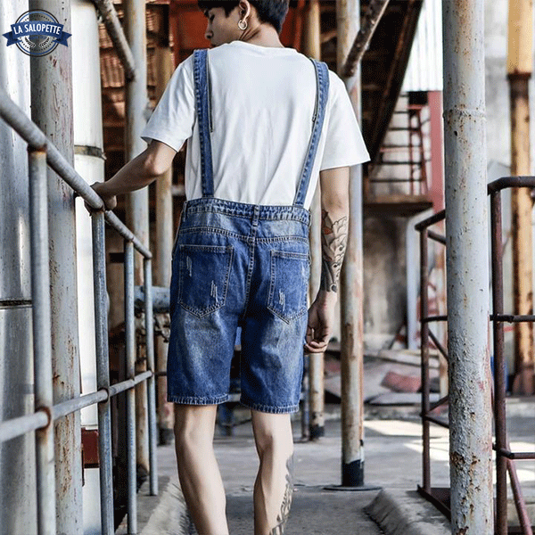 Peto Corto Denim Azul Lavado Para Hombre