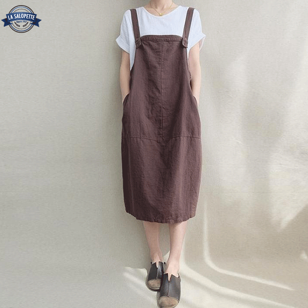 Vestido de Peto Delantal Estilo Café