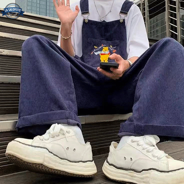 Peto de Terciopelo Winnie Pooh Azul