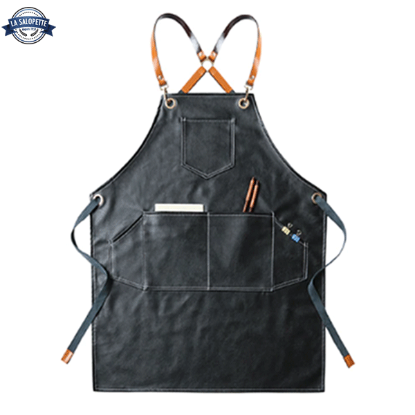 Delantal de Cocina de Cuero Negro