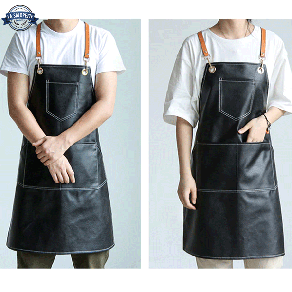 Delantal de Cocina de Cuero Negro
